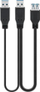 Kabllo USB Pro 3.0, dual power, 30cm, e zezë