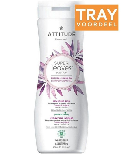 Shampo flokësh ATTITUDE Super Leaves Quinoa & Jojoba, hidratim i lartë, 6 x 473ml