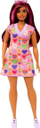 Kukull Barbie Fashionistas 207, 30cm, flokë me vijë rozë, fustan me zemra