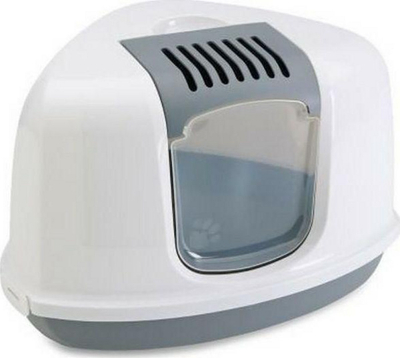 Savic Nestor Corner Cat Toilet, White/Bluestone