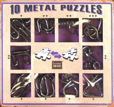 Set lojrash mendore Huzzle 10 Metal Puzzle, 10 copa, metal, lejla