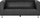 Divan 3 vendësh FLORO, lëkurë sintetike, kambë metalike, i zi