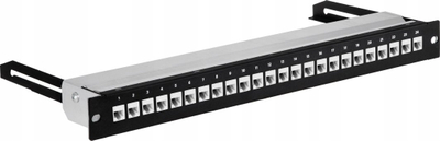 Patch panel Stalflex PPM19-1U-24P-S-B, 24 porta, 19", i zi