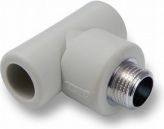 Pjesë lidhëse T Detal-met TGZ32X1, PP, 32mm x 1", gri