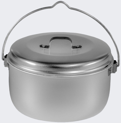 Tenxhere kampingu Trangia Billy Can 2.5L, me kapak, argjendtë