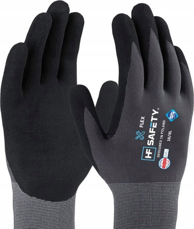 Doreza pune Extralink HF Safety Flex, madhësia 11 XXL, 12 palë, gri me të zezë