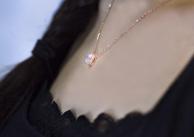 Qafore argjendi Ags1135/47, rose gold, me kristale