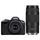 Kamerë mirrorless Canon EOS R50, lente RF S 18 45mm, lente RF 75 300mm, e zezë