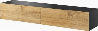 Komodë TV Cama Meble Vigo 180, 180x40x30 cm, e zezë lisi