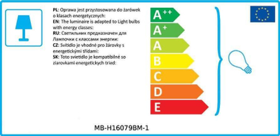 Lampë muri Netlighting MB H16079BM 1, 1xE14 40W, stil industrial, e zezë mat me ari