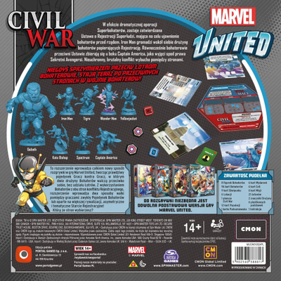 Zgjerim loje me tabela Portal Games Marvel United Civil War, edicioni polonisht