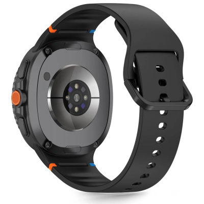 Rrip për orë të mençme Tech-Protect Silicone, Samsung Galaxy Watch 8 Classic 40 44 46mm, TPU, i zi