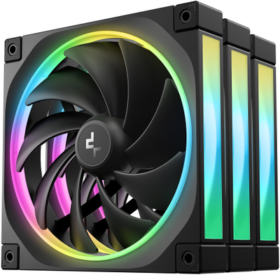Вентилатори за компјутер Deepcool FL14 3IN1, 140mm, сет 3 парчиња, црни