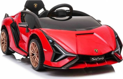 Makina elektrike për kalamaj Lamborghini Sian, 110x58x32cm, e kuqe