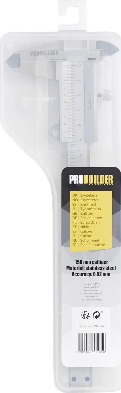 Shubler PROBUILDER Vernier, 150mm, çelik inox, ngjyrë argjendi