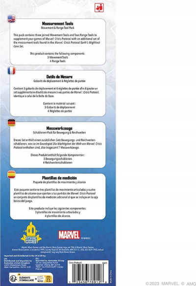 Set veglash matëse Atomic Mass Games Movement &amp; Range Tool Pack, për Marvel Crisis Protocol, version i ri