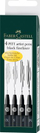 Set stilolapsa vizatimi Faber Castell Pitt, 4 copë, e zezë