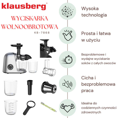 Shtrydhës i ngadaltë Klausberg KB-7868, teknologji shtypje e ftohtë, i argjendtë