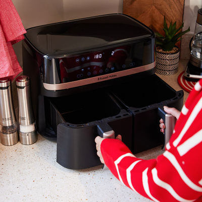 Fritezë ajrore Russell Hobbs Satisfry Dual Basket 27680-56, 9L, panel me prekje, e zezë