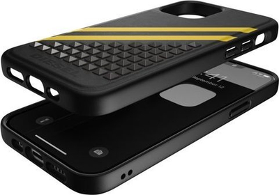 Kapak telefoni Diesel prej lëkure, me thumba, për iPhone 12 / 12 Pro, i zi