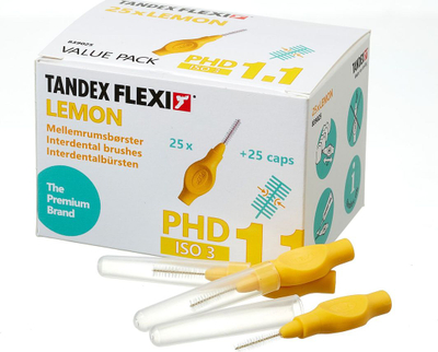 Furça ndërdhëmbore Tandex Flexi Fine Lemon, set 25 copë, e verdhë