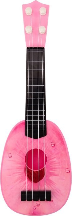 Ukulele për fëmijë NoName Mini, 4 tela, trup plastik, rozë pjeshke