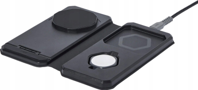Karikues wireless 3-në-1 UAG SRGE, MagSafe deri 25W, për iPhone, AirPods edhe Apple Watch, i zi-gri
