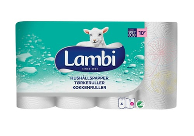Letër kuzhine Lambi, 3 shtresa, 20 rrotulla, e bardhë