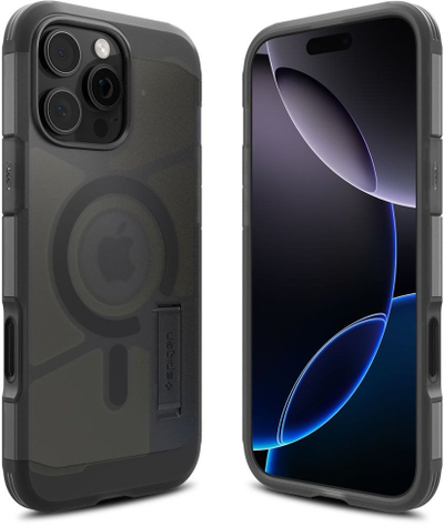 Mbulesë telefoni Spigen Tough Armor T MagSafe për iPhone 16 Pro, ngjyrë Frost Black