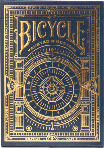 Karta loje Bicycle Cypher, kuvertë standarde, Air Cushion Finish, blu e errët