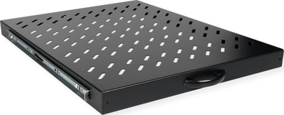 Raft i tërheqshëm për kabinet 19\" ROLINE Shelf 1 HU, 48.26cm, mban deri 25kg, i zi