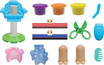 Set plasteline Smily Play Modeling Dough Hairdresser Stylist, 3 tuba, shumëngjyrësh