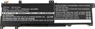 Bateri laptopi CoreParts për Asus A501 Vivobook, 39Wh, Li Pol 11.1V, e zezë