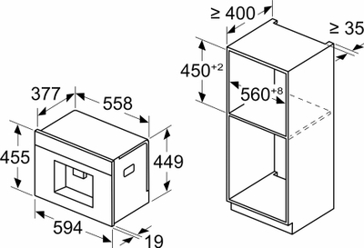 Qendër kafeje e integrueshme Bosch Series 8 CTL7181B0, automatike, Pro 2 Cup, e zezë