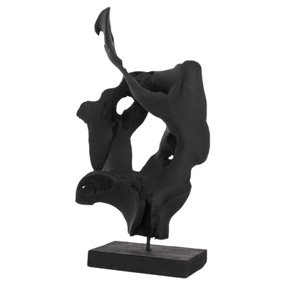 Dekor tavoline teak e zezë 26×16×70 cm (HM7714), zezë