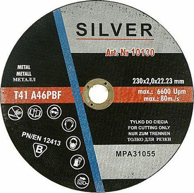 Disk prerës për metal Silver EX10128, 230 x 1.9 x 22.2mm, i zi