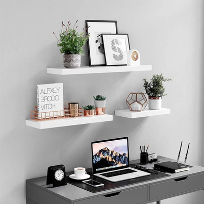 Raft muri VASAGLE, që rri pezull 60 cm, MDF, i bardhë