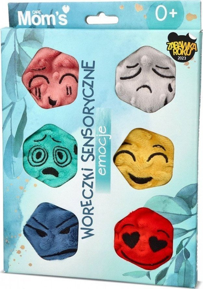 Set lodrash shqisore Hencz Toys Sensory Bags Emotions, 6 jastëkë, për me mësu, shumëngjyrësh