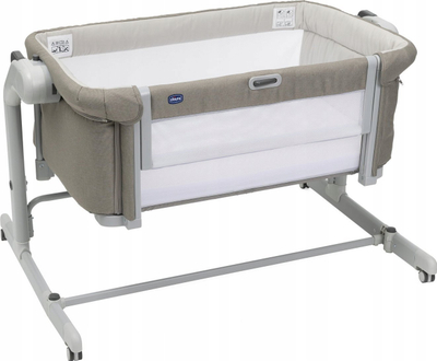 Страничен креветче Chicco Next2Me Magic Evo, прилагодливо, со мрежа за проветрување, Desert Taupe