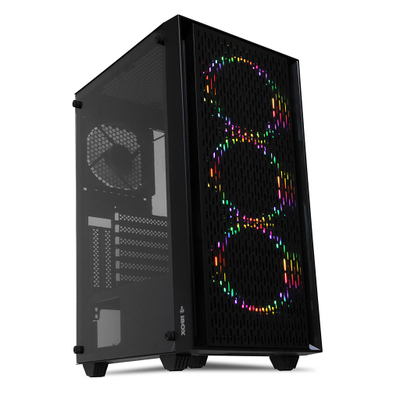 Kase kompjuteri iBOX Cetus OCT 903 RGB, ATX, panel xhami i temperuar, e zezë