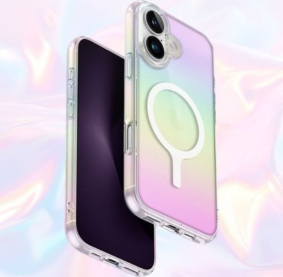 Çantë mbrojtëse UNIQ Iridescia MagClick, për iPhone 16 Plus, karikim MagSafe, holografike