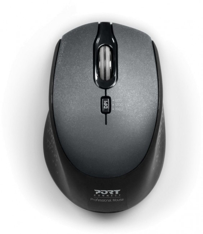 Maus wireless Port Designs Office Pro Silent, 1600 DPI, USB, i zi