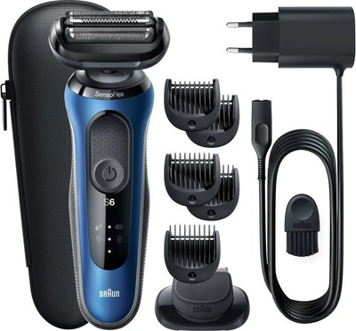 Rroje elektrike Braun Series 6 61 B1500s, me koka ndërrimi, pa tel, blu