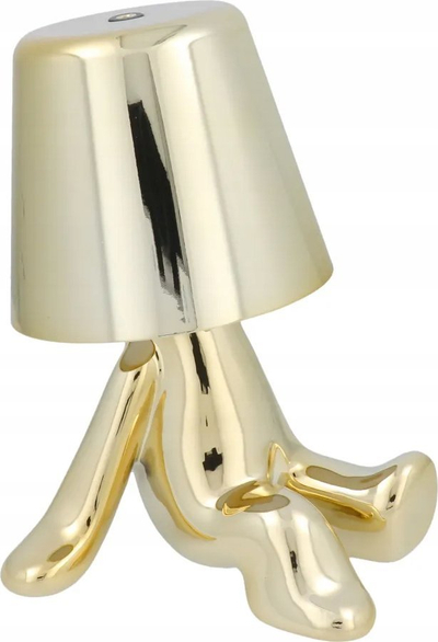 Lampë nate tavoline OEM GOLD MAN Art Deco MLTL, LED, me karikim USB, ngjyrë ari