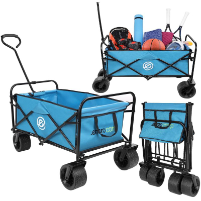 Karrocë plazhi Tourist Beach Cart Deluxe, palosëse 66x48x90cm, mban deri 100 kg, blu