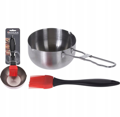 Set marinade për grill Emerio, me enë dhe furçë silikoni, për grill, i bardhë