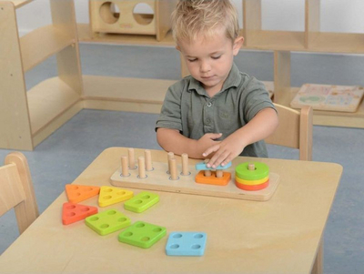 Lodër klasifikim i formave të drurit Masterkidz, shumëngjyrëshe