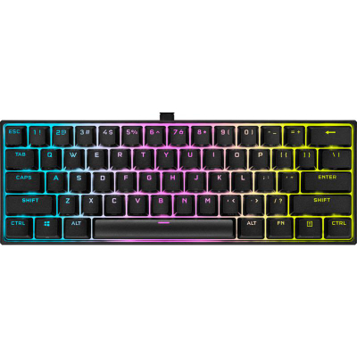 Tastierë mekanike gaming Corsair K65 RGB Mini, 60%, Cherry MX Red, me kabllo USB Type C të shkëputshme