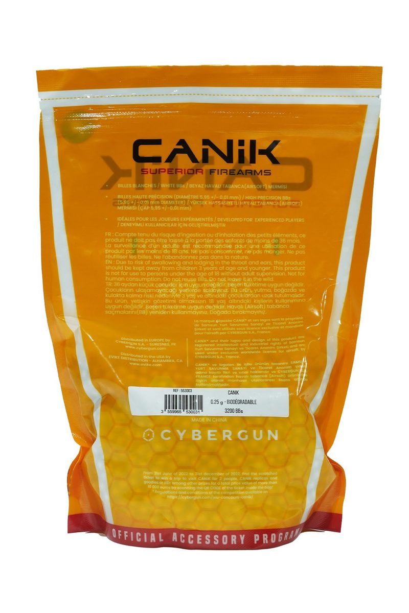 AIRSOFT BBs, CANIK BBs. 3200pcs, 25gr. BIO