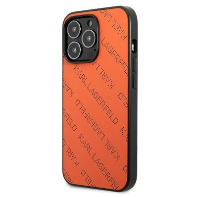 Kuti mbrojtëse Karl Lagerfeld Perforated Allover për iPhone 13 Pro / 13 6.1", hardcase, portokalli